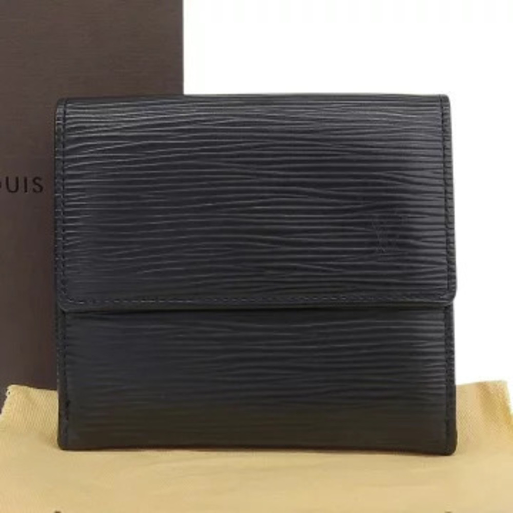 Louis Vuitton Epi Porte Monnaie Billet Carte Credit Wallet Leather Noir Black